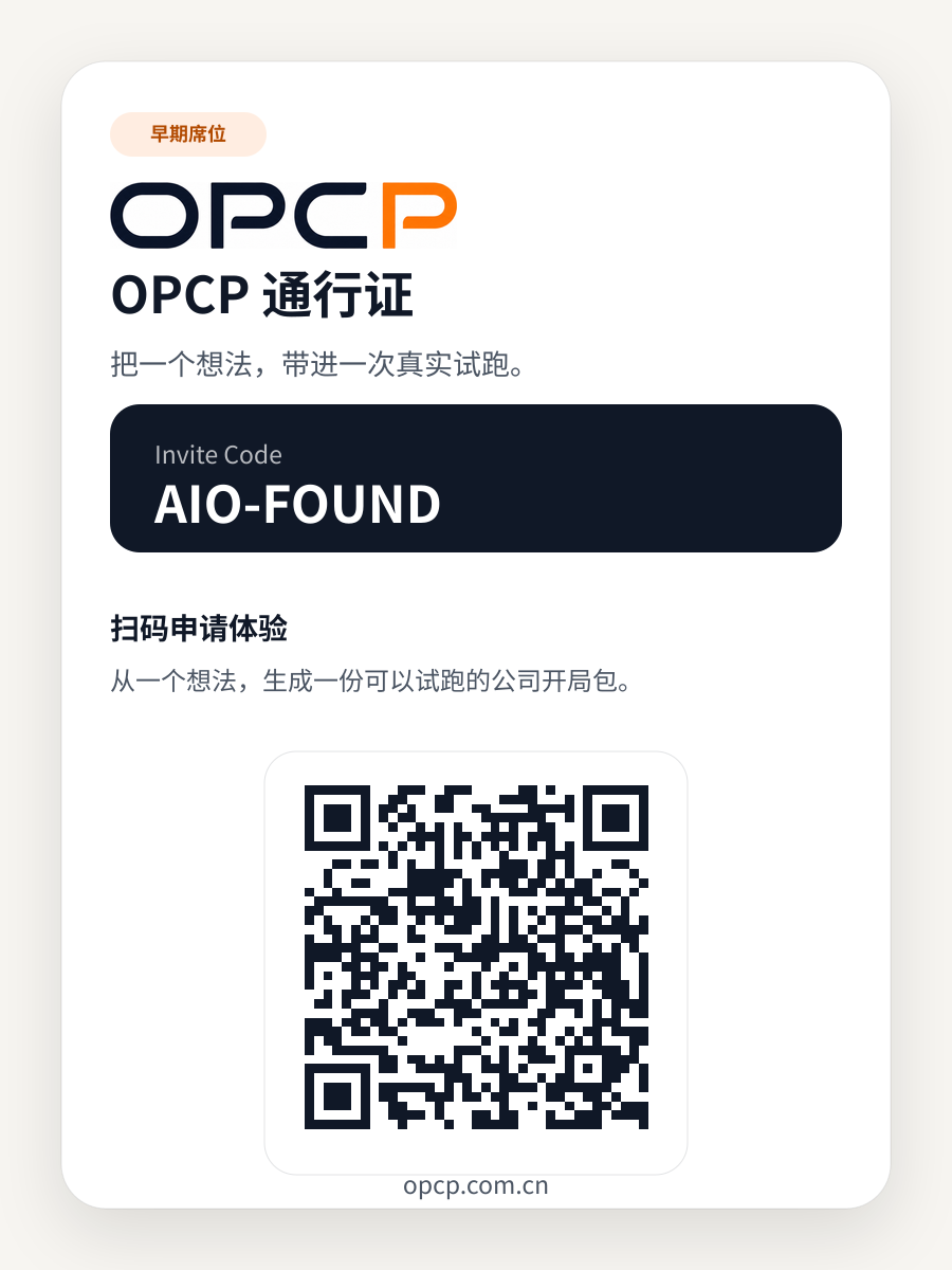AIO-FOUND OPCP 通行证二维码海报